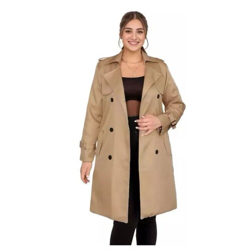 Women's Long Windbreaker 2025 Spring and Autumn New Korean Style Plus Size Short Figure Popular English Style Over-Knee Coat