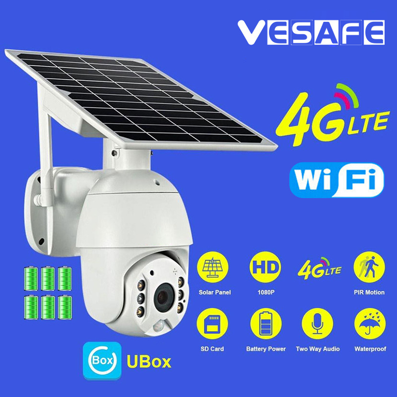 太阳能摄像头 高清夜视无线WIF网络摄像机4G户外太阳能监控摄像头