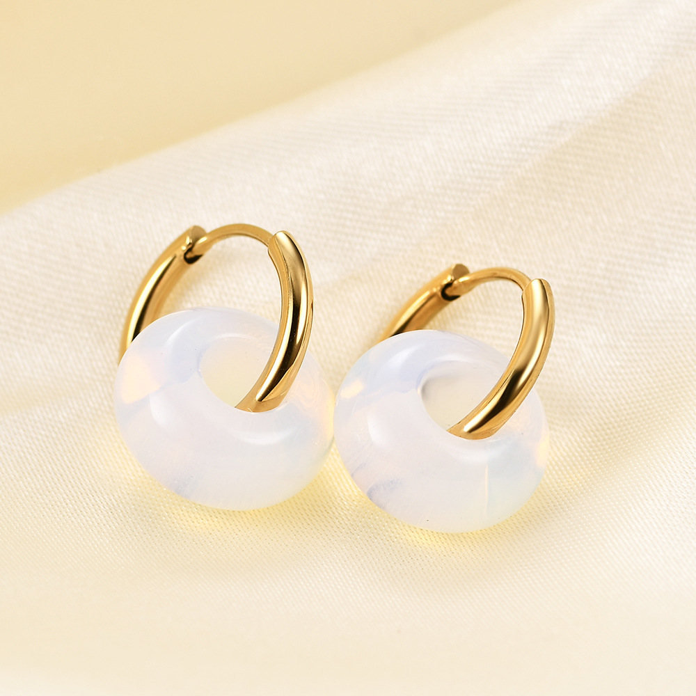 Retro Round Stainless Steel Drop Earrings 1 Pair