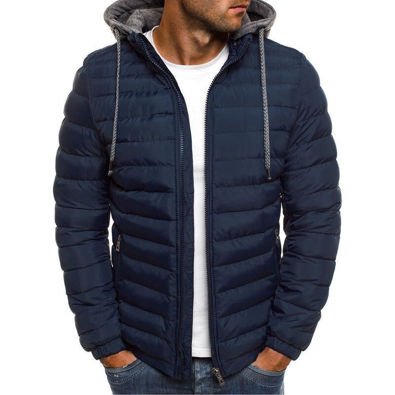 Foreign Trade 2024 Winter New Down Cotton Jacket Men's European Size Solid Color Hooded Thickened Cotton Clothes Loose Men's Cotton Coat