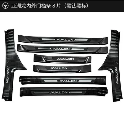 Dekorativ pedal başlıqları threshold strip rear guard plate - sku03-asian-dragon-black-titanium-black-label-inner-outer-sill-strips-8-pieces-hybrid