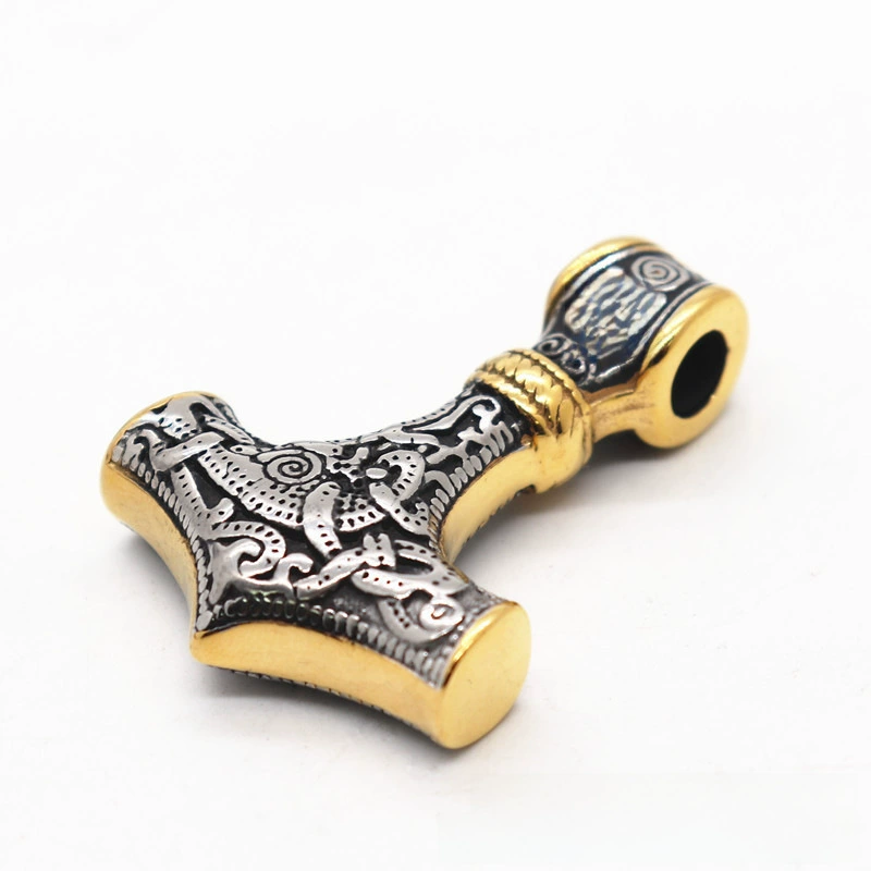 Retro necklace, pendant stainless steel, hammer