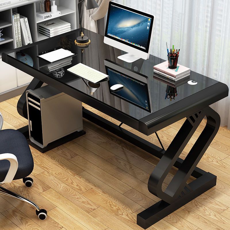 Mesa de computadora de vidrio temperado simple mesa de estudio mesa de escritorio de computadora simple y moderna mesa económica image 8