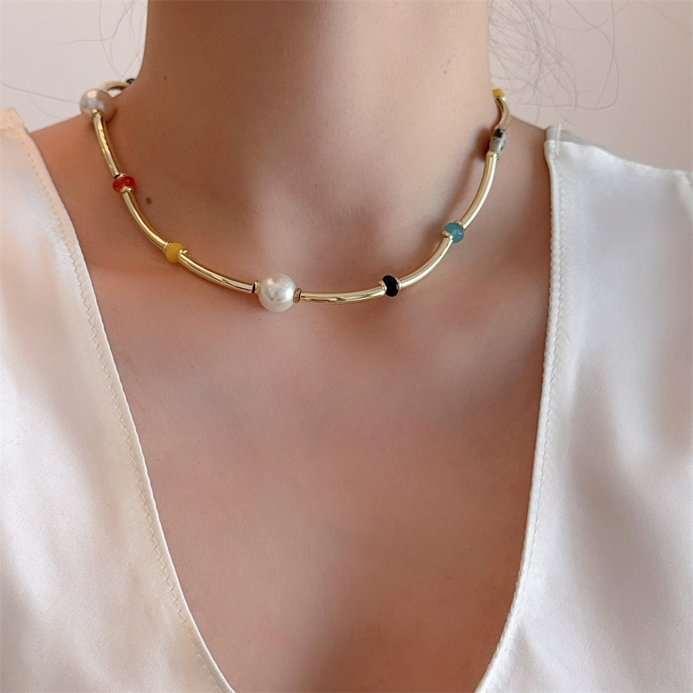 18g Weight Vacation Classic Style Solid Color Alloy Choker Wholesale