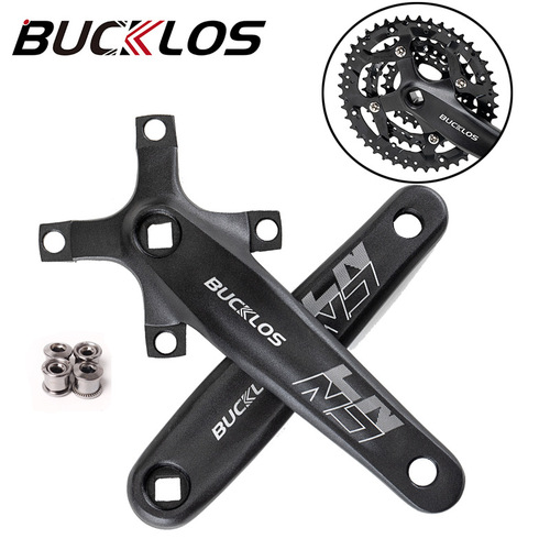 BUCKLOS mountain bike square hole crank aluminum alloy black 104BCD/170mm universal cross-border straight hair