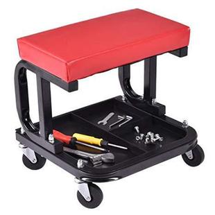 Universal Car Repair Stool with Tool Tray, Multi-Functional Mobile Car Repair Stool, U-Shaped Tool Stool, Square Stool with Crossbars and Universal
