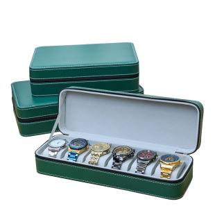 in stock Black Watch Box PU Leather Watch Storage Dustproof Zipper Bag Watch Storage Bag Grey Watch Box