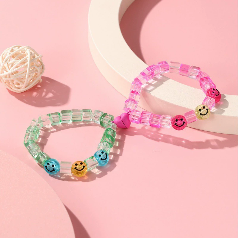 Европа и США 2024 новый цветной хрустальный бисер детский браслет с магнитным притяжением любовной комбинации ручной набор