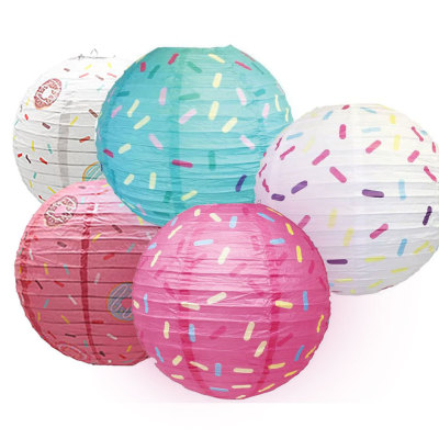 Amazon Selling Candy wrappers lantern Macaroon doughnut Paper lanterns Dessert Pendants decorate