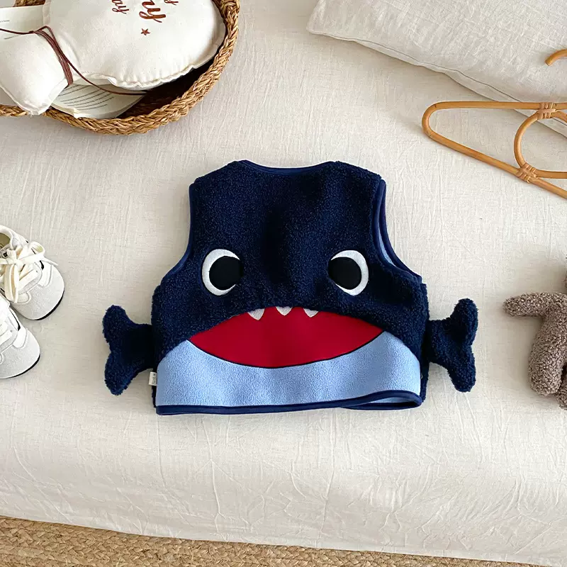 儿童摇粒绒马甲2025新款冬季男童韩版卡通外套宝宝时尚冬装上衣潮
