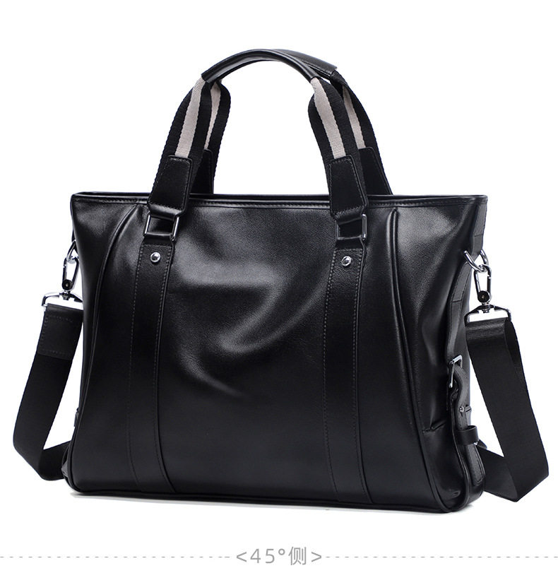 Túi xách tay nam da bò lớp đầu 15.6 inch dạng cặp công sở 39×7.5×28 cm — Màu đen chi tiết 15