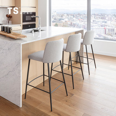 Italian lightweight luxury bar stools, home use modern minimalist tall stools, genuine leather reception benches, bar island stools, designer chairs