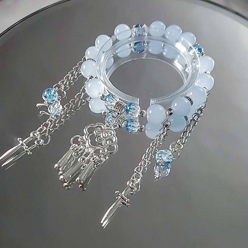 New Style Ancient-Style Fairy Tassel Bracelet, Chinese-Style Retro Glass Beaded DIY Bracelet for Students, Men and Women, Super Fairy Bracelet