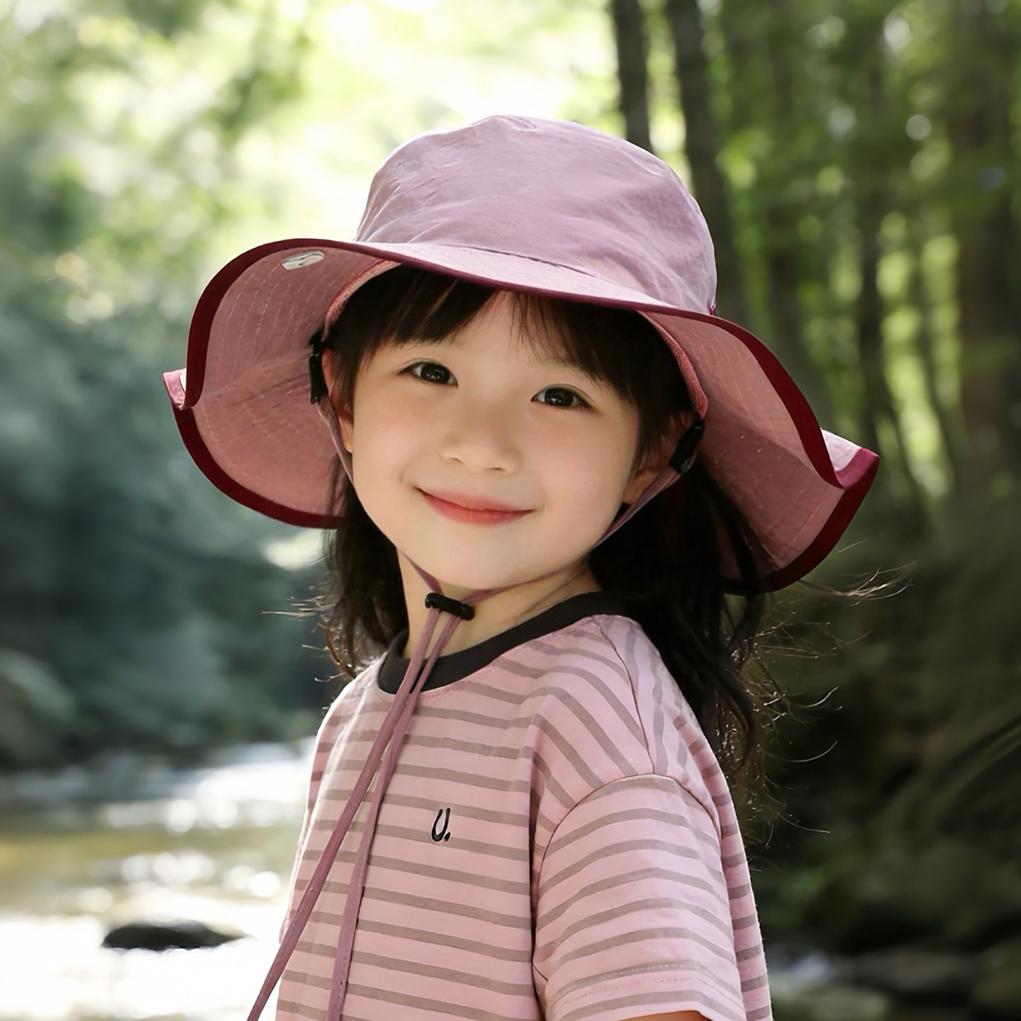 儿童遮阳帽子夏季薄款防晒大帽檐渔夫帽男女宝宝露营速干春天盆帽