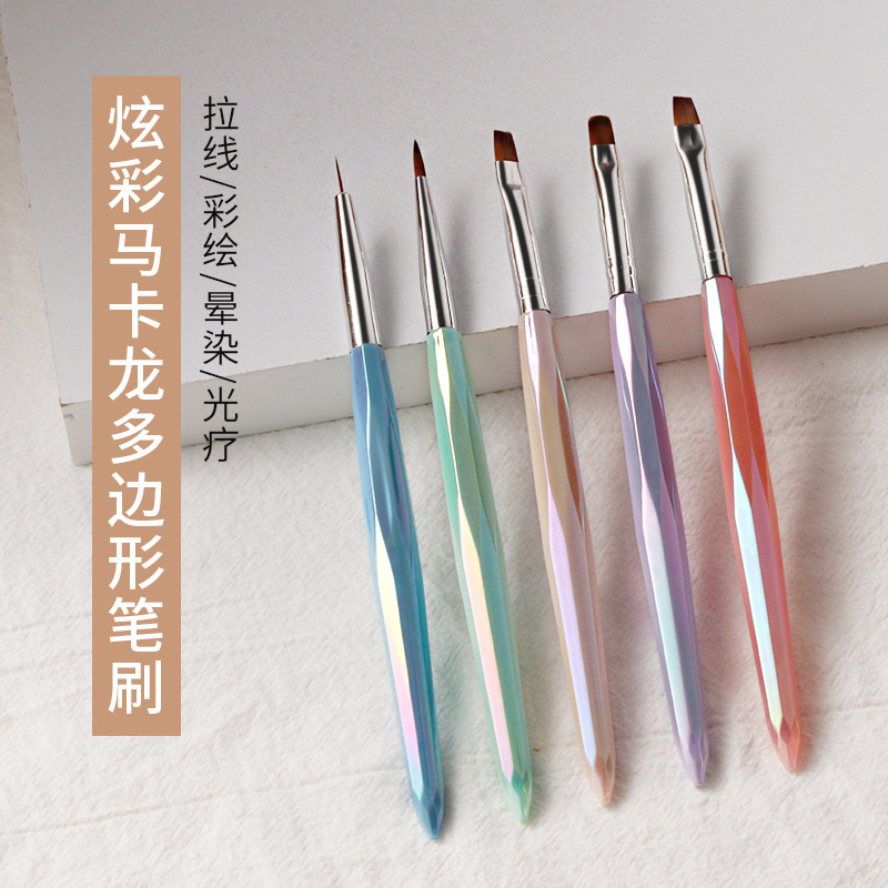 5本のネイルペンの線を引く光治療ペンのマカロン色の線の筆の色絵の筆のネイルセットのツールのクロスボーダーの新型|undefined