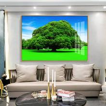 代简现餐约森林大树室木装饰客46230画厅卧墙壁画绿色风景树树林