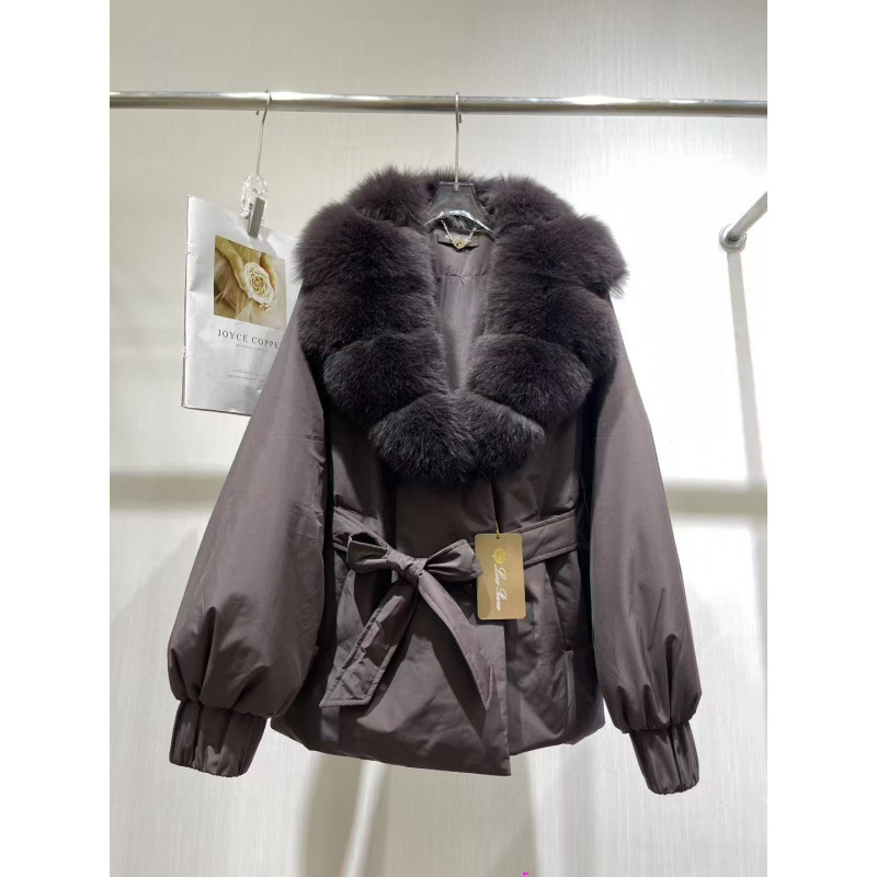 冬季新款狐狸毛皮草白鹅绒羽绒服女短款宽松派克服外套女装批发|undefined