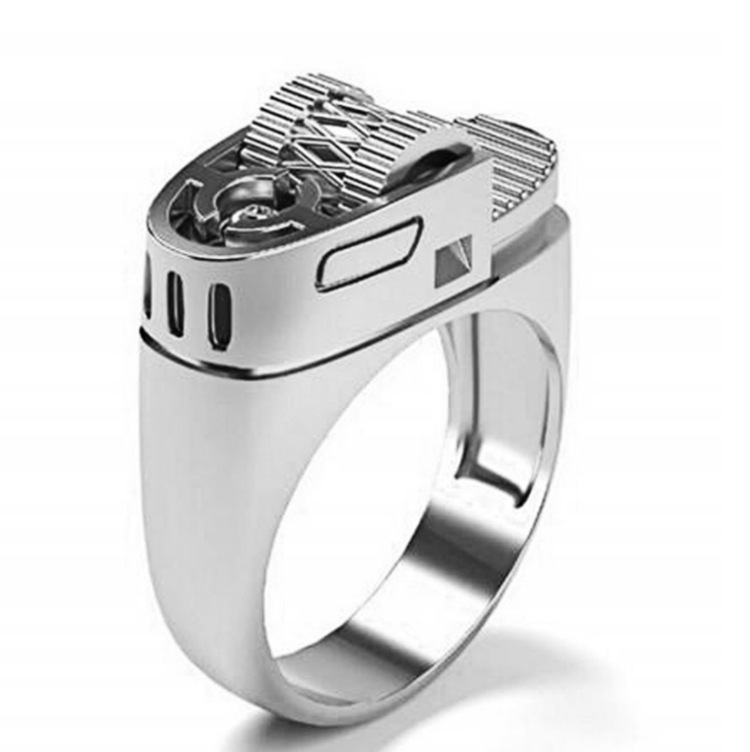 Retro Cool Style Lighter Solid Color Alloy Plating Unisex Rings display picture 6