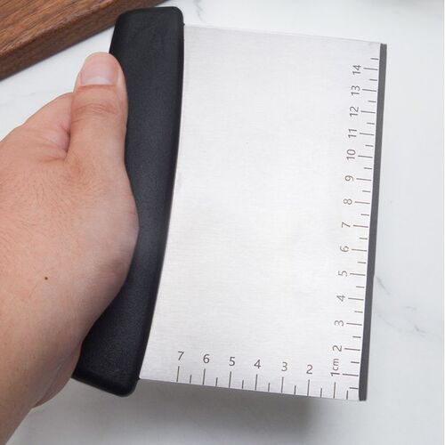 Stainless steel scraping spatula with scale, cutting surface knife, cheung fun dough, flour cutting knife, baking cake scraper, wholesale