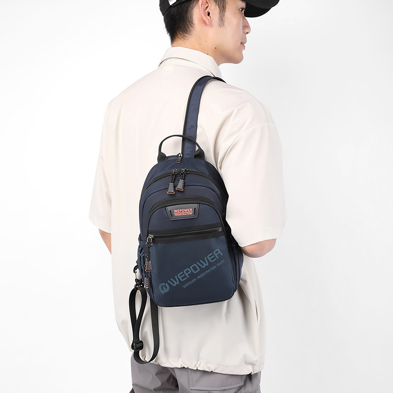 WEPOWER nuevo tipo de hombre de negocios ocio bolso de pecho, hombro de doble hombro para viajar al aire libre bolso de pecho universal