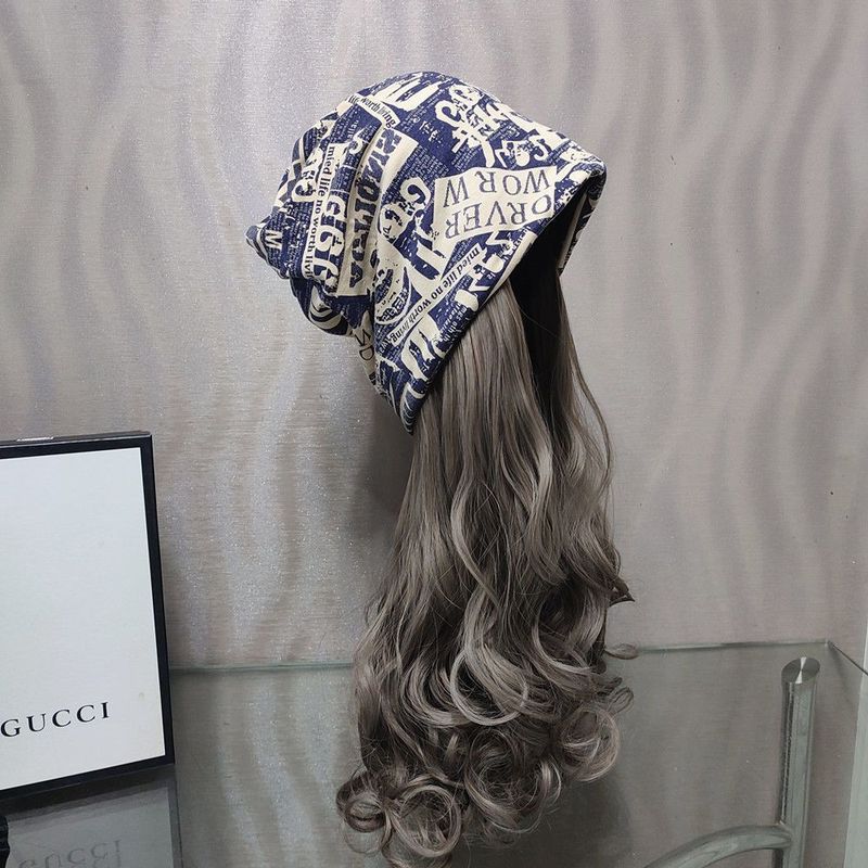 堆堆帽假发帽子一体可拆卸潮美式提花光头网红包头春秋个性冷帽女|undefined