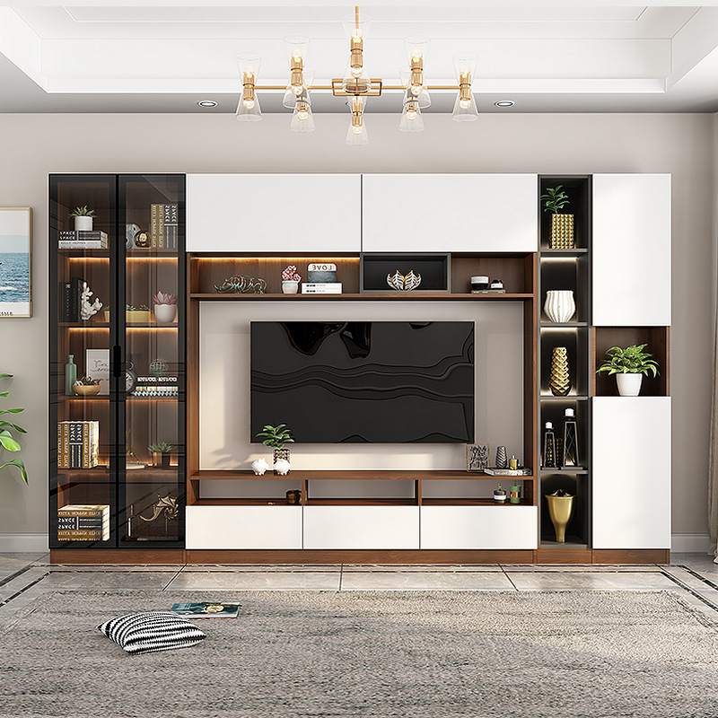 Modern Simple Living Room TV Cabinet Small Apartment Integral Background Wall Cabinet Storage Storage Storage Sundry Cabinet