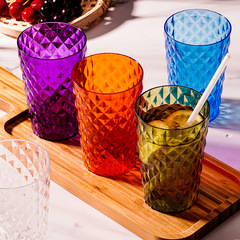 Wholesale Cross-border Drinking ABS Transparent Beer Mug Glacier Pattern Ins Style Simple Heat Insulation Shockproof Mouthwash Cup