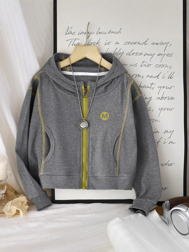 Girls 'hoodie coat 2025 spring and autumn new style super beautiful Korean casual hooded spring clothes children's zipper long sleeves