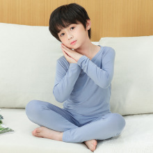 莫代尔儿童睡衣春秋长袖薄款男童家居服套装女童秋衣秋裤保暖内衣