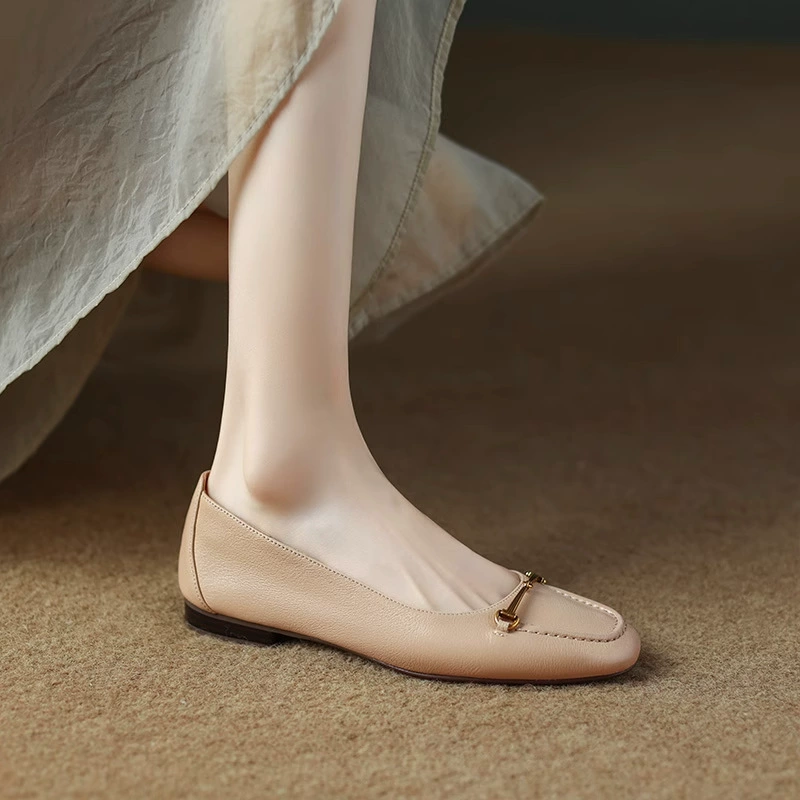 Ретро элегантные балетки для женщин 2025 весна новые бабушкины туфли универсальные с неглубоким вырезом мягкая подошва обувь для беременных