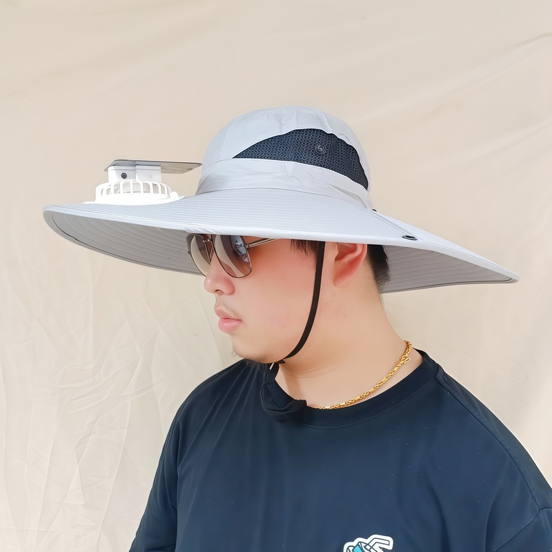 ソーラーファンキャップ釣り帽メンズアウトドア登山帽紫外線防止サンシェード漁師帽扇風機付き帽子|undefined