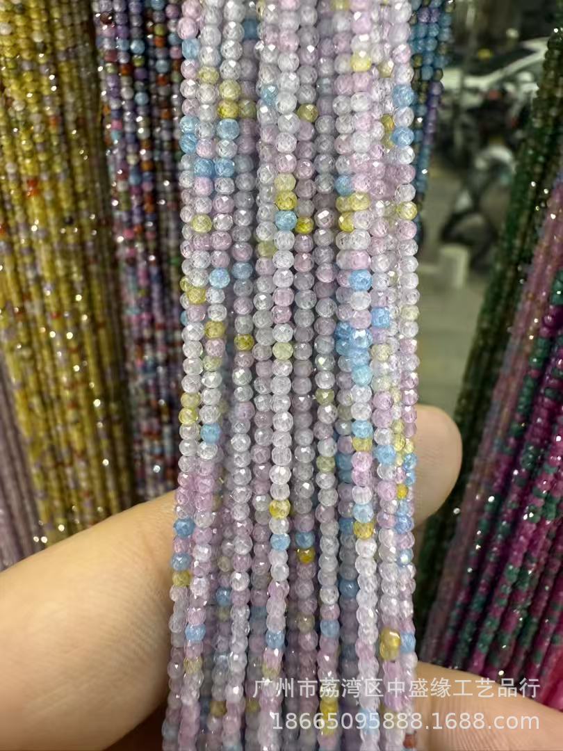 Manufacturer's Direct Sales of 2mm Round Beads, Semi-Finished DIY Loose Beads, Handmade Clothing Spacer Beads, Jewelry Accessories, Source Faceted Zircon