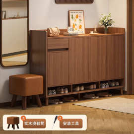 实木芯鞋柜新款2025家用门口入户玄关收纳柜一体靠墙室内储物架子