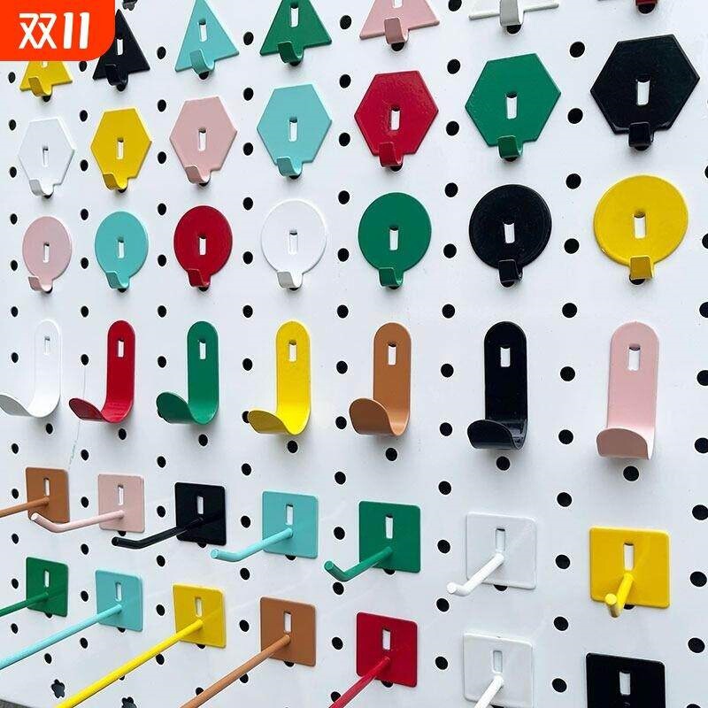 6mm Pegboard Hooks, Colorful Metal Pegboard Accessories, 5mm Round Hole Hanging Nails for Gaming Room Desk Storage