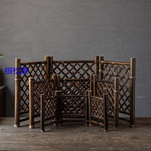 Diamond-Shaped Purple Bamboo Screen Bamboo Fence Tea Ceremony Fence Sushi Plate Decoration Photography Background Desktop Ornaments