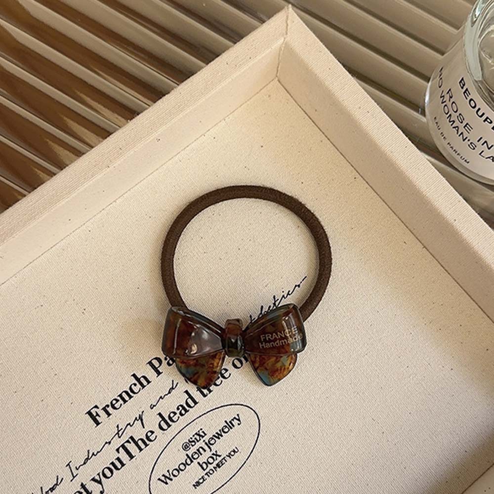 Coreano oro acético adorable arco de cabello anillo de cabello cuerda elástica cuerda de cabello duradera mujer