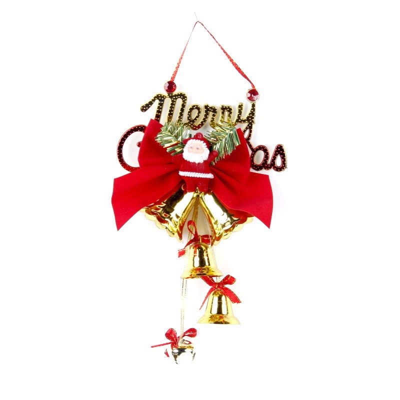 クリスマス装飾用品20cm MERRY CHRISTMASプラスチックメッキ鈴串クリスマスツリーペンダント飾り|undefined