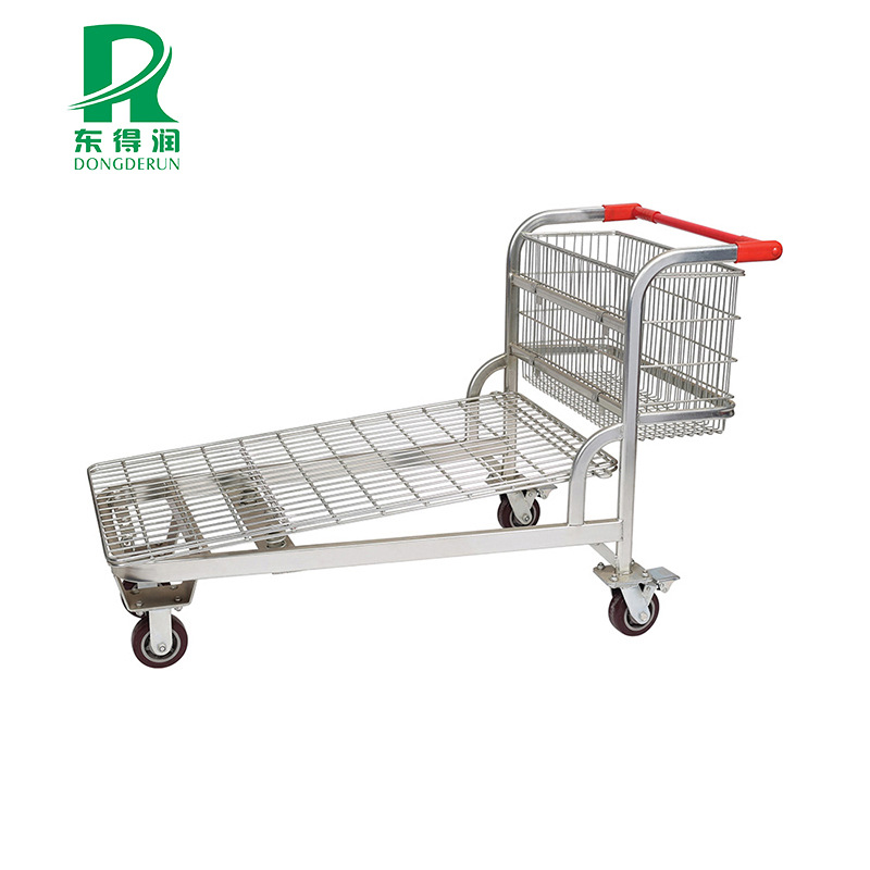 单层金属理货车 仓库金属拣货车 商场四轮物流手推车