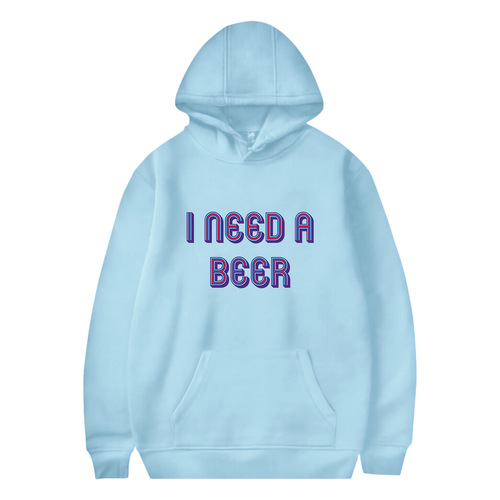 Women's Hooded Sweatshirt I NEED A BEER Fashion Hooded Sweatshirt Casual Large Pouch Over-the-Head Top
