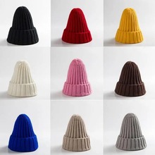 ins韩版秋冬儿童尖尖帽潮套头帽保暖针织男女孩宝宝毛线帽批发