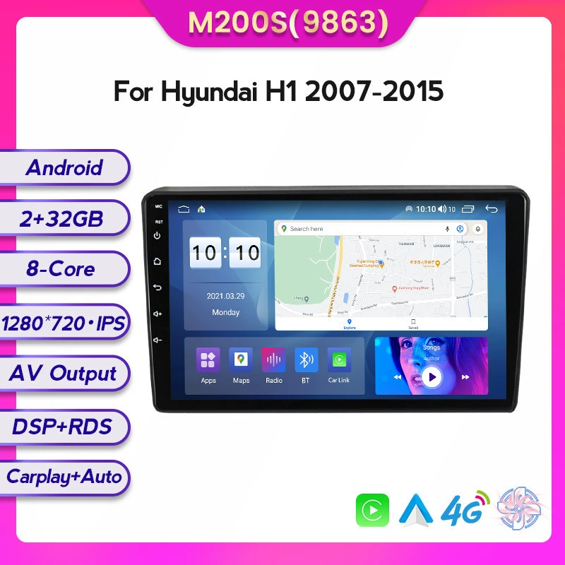 Подходит для Hyundai H1 07-15 модифицированный Android экран большого размера с середины управления, автомобильный навигационный экран 8+128ГБ