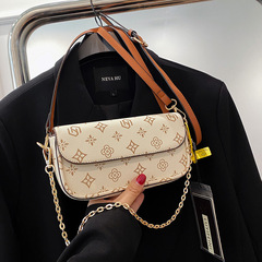 2024新款時尚印花潮流包包女包百搭單肩包斜挎包高級感設計腋下包