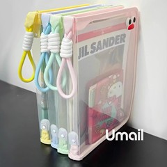 マカロン透明a 4ファイルバッグ大容量は教科書のチャック式の学生が手に入れて厚い防水収納袋を持つことができます。