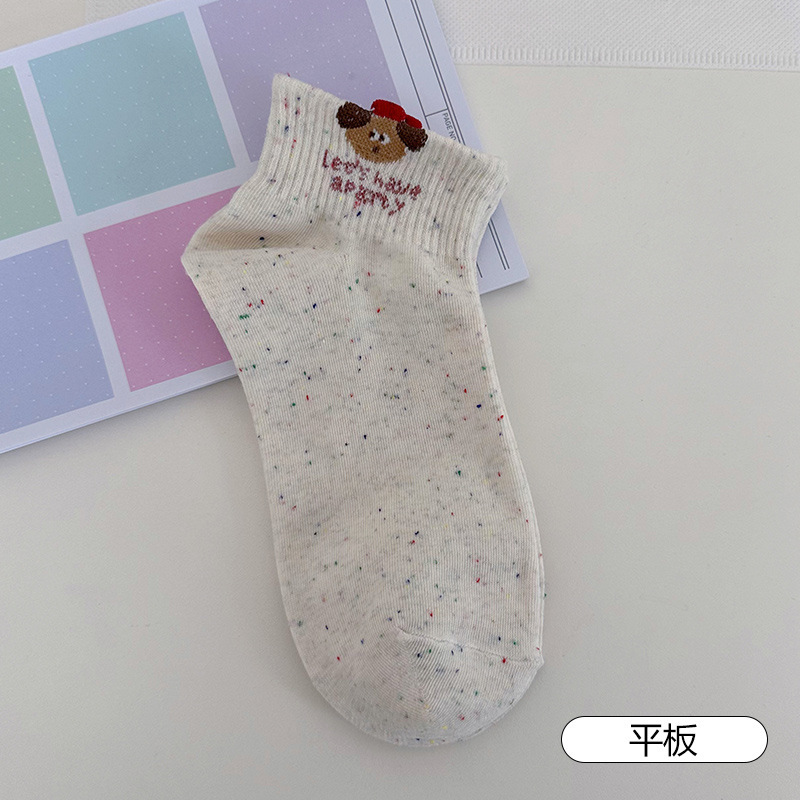 点子纱袜子女立体卡通袜口多巴胺短袜棉质吸汗透气舒适诸暨袜子|undefined