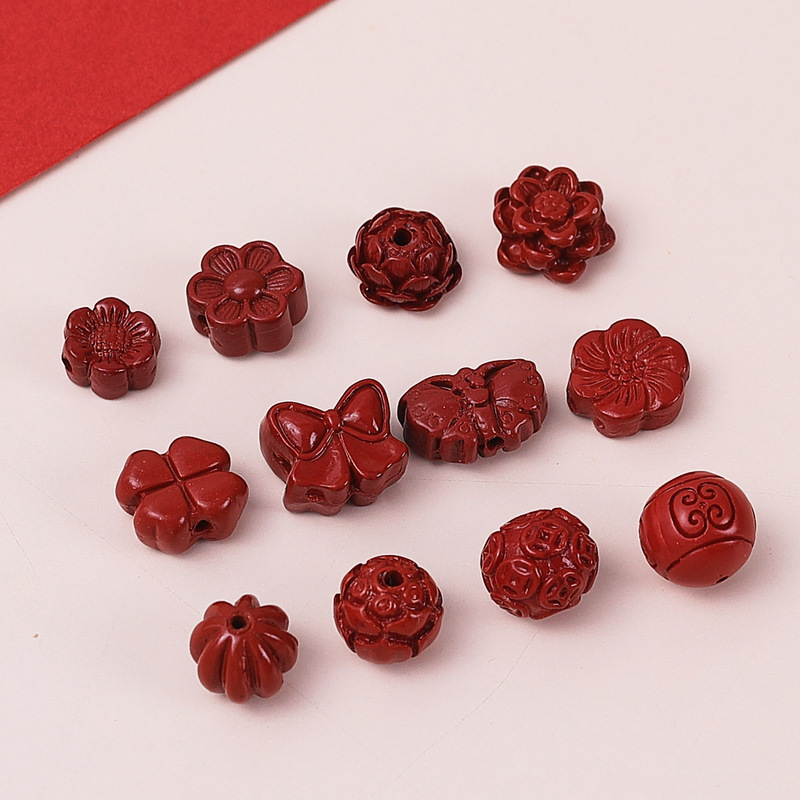 Cinnabar Purple Gold Sand Low Content Jewelry Loose Beads God of Wealth Four-Leaf Clover DIY Beaded Bracelet Through-Hole Accessories Wholesale Cinnabar Purple Gold Sand Low Content Jewelry Loose Beads God of Wealth Four-Leaf Clover DIY Beaded Bracelet Through-Hole Accessories Wholesale