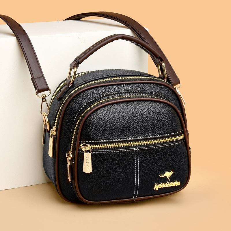 Nuevo de alta calidad de cuero suave de múltiples capas de gran capacidad bolso versátil Luz de lujo popular moda hombro bolsa de mensajero