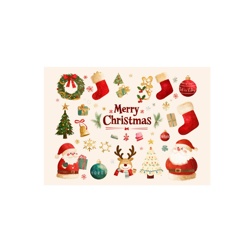 国境を越えたアマゾンスポットクリスマス漫画ギフトカード祝日メッセージ感謝祝福花グリーティングカード小カード|undefined