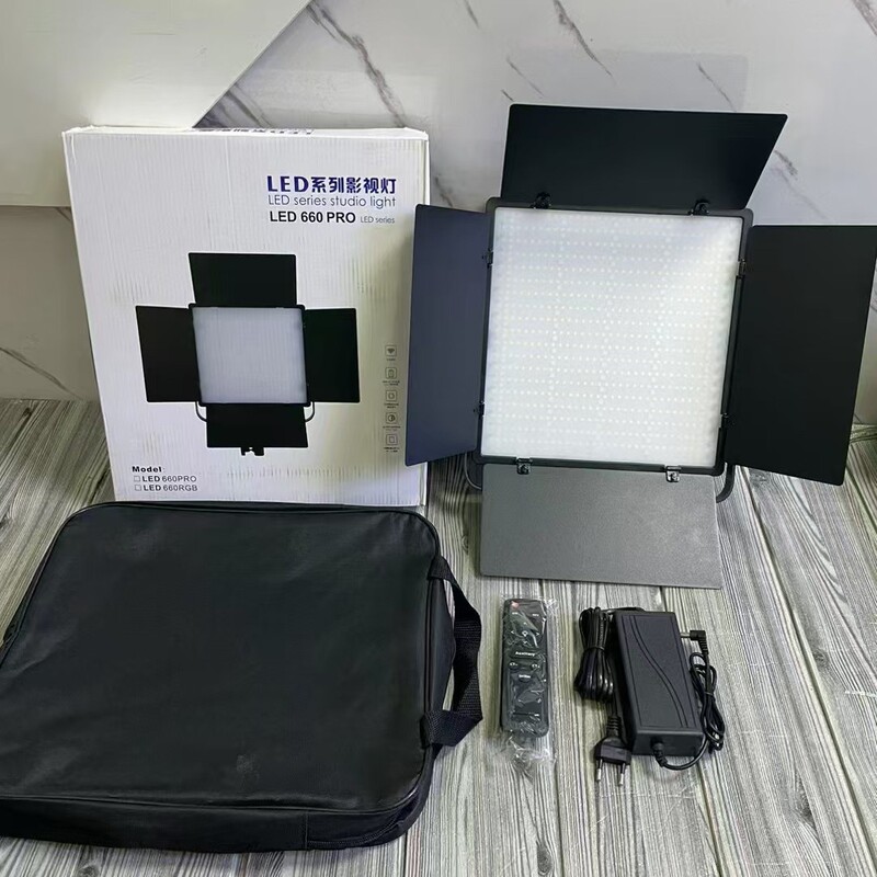 LED660pro摄影视频补光灯 直播补光户外RGB氛围灯 方形挡板平板灯|undefined