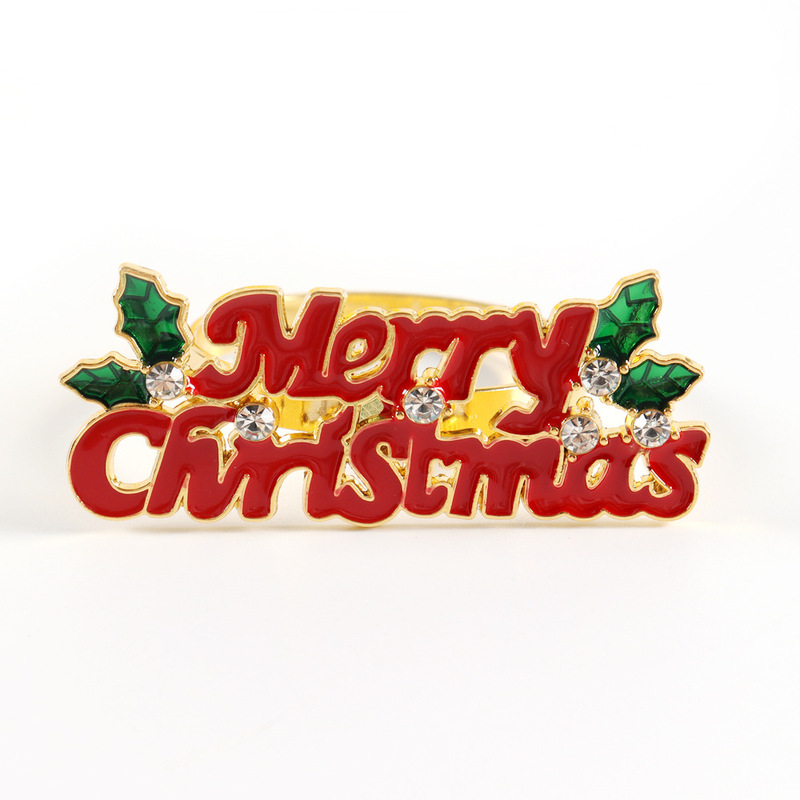 クロスボーダーのクリスマスのヘラジカの雪の鈴のナプキンの輪はクリスマスツリーのナプキンを飾ります。|undefined
