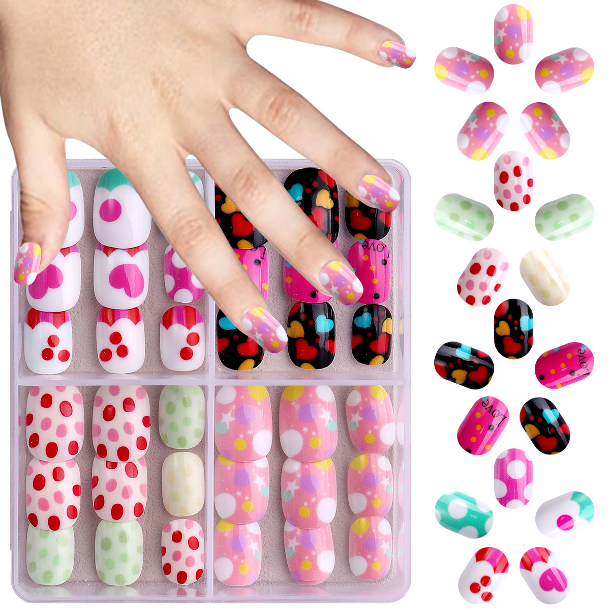 Set de manicura para niños ZHJP-460 (incluye 3 pegamentos de gelatina gratis + pequeñas limas de pulido)